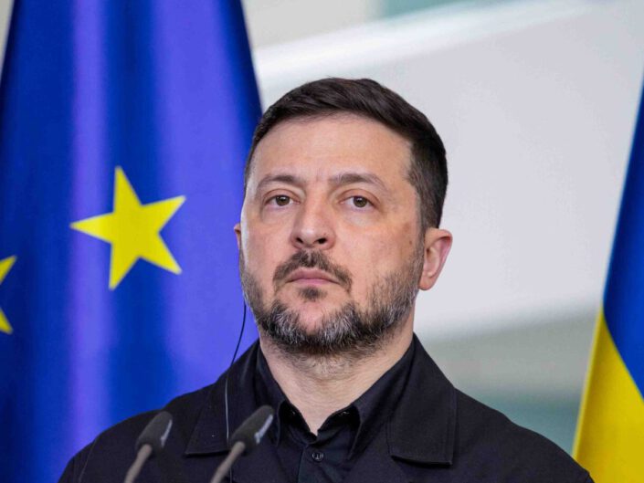 Pressekonferenz von Bundeskanzler Friedrich Merz und dem Präsidenten der Ukraine, Wolodymyr Selenskyj, in Berlin am 14. April 2026