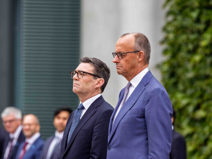 Besuch des britischen Premierministers Andrew Burnham in Berlin am 8. Oktober 2026